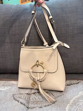 See by Chloe Joan Leather Backpack in Cement Beige